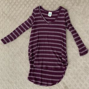 Purple and white striped sweater